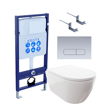 Сет унитаз + инсталляция Aquatek SET AQUATEK ПОЛАРИС-014 4в1